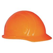 Hard Hat, 6 Point Ratchet Suspension, Orange - Latex, Supported
